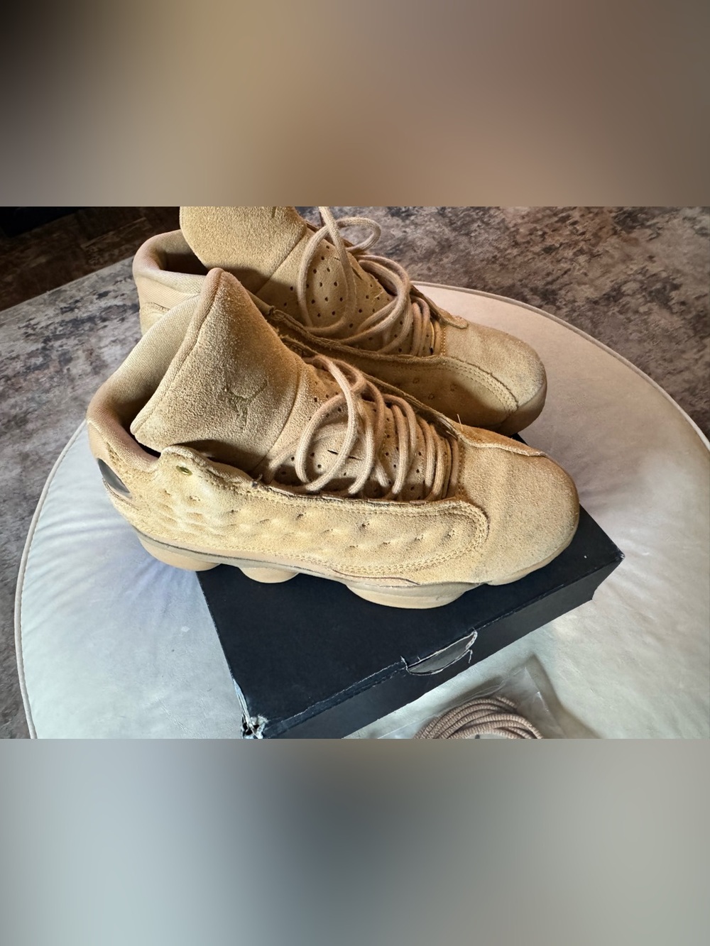 Jordan Air Jordan 13 Retro BG Box Label in Elemental Gold and Baroque Brown